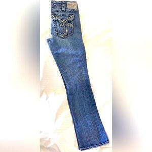 Silver Suki bootcut jeans, with embellishments- size 30x33